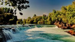 Водопад в долине обои природы лето