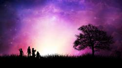 Пурпурное небо на закате картинки на рабочий стол скачать