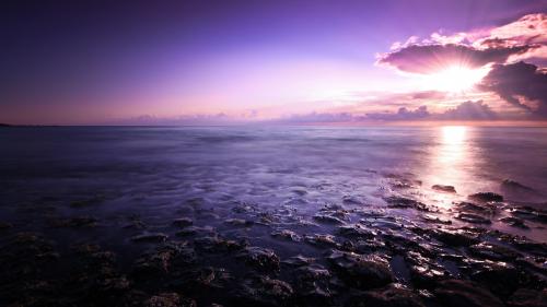 Пурпурный морской пейзаж картинки для рабочего стола скачать