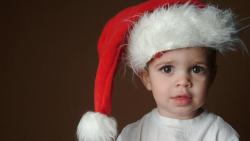Ребенок, Санта-Клауса в шляпе, ожидание, лицо, глаза, малыш, фоны, обои