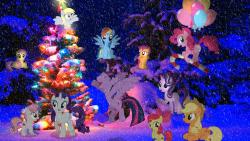 Рейнбоу Деш, пони-пегас, воздушный шар, рождество