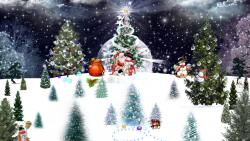 Рождественская елка с Дедом Морозом и снеговиком 