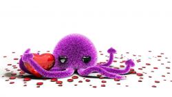 Симпатичная игрушка осьминога и сердца