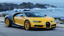 Бугатти Чирон желто-черный 4K обои 