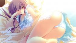 Девушка в постели аниме