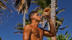 Загорелый парень в тропиках