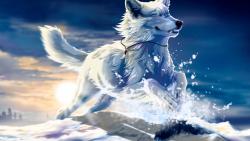 Заставка нарисованного щенка хаски