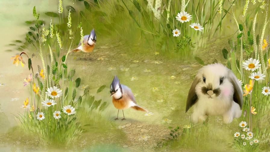 Кролики картинки нарисованные