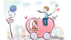 Любовный автобус романтические обои для стола