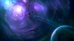 Наука, космос, фэнтези, звезды, сияние