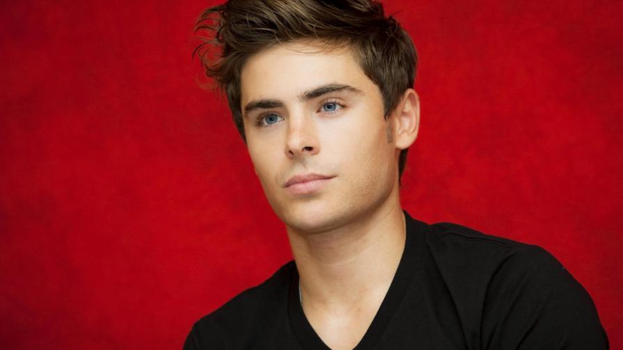 Обои Зак Эфрон на красном фоне