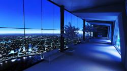 Пейзаж мегаполиса из окон высотки