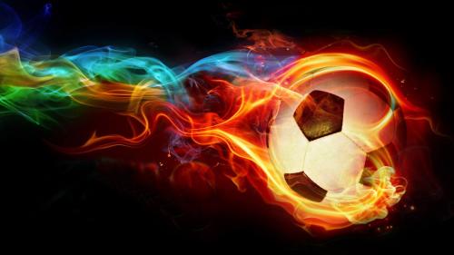 Пламенный футбольный мяч заставки на рабочий стол hd