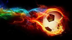 Пламенный футбольный мяч заставки на рабочий стол hd