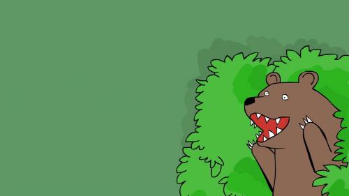 Рисованный медведь на зеленом фоне обои hd
