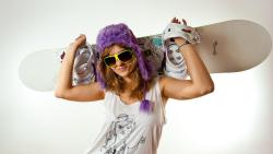 Скейтбордистка, девушка в очках, спортсменка, заставки HD, фоны