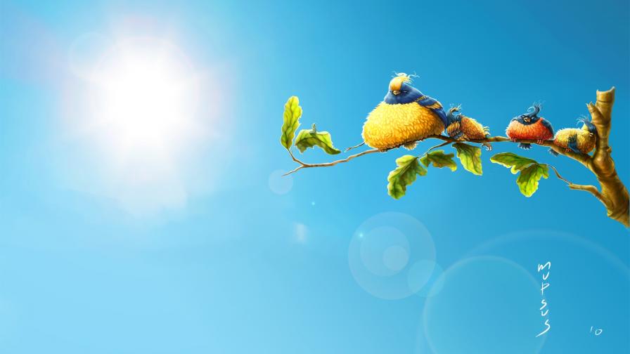 Солнечные птички картинки на рабочий стол скачать фэнтези