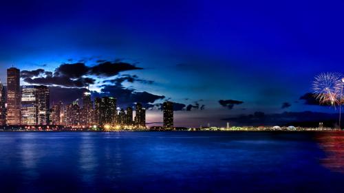 Фейерверки, Чикаго, Город, Иллинойс, США, заставки