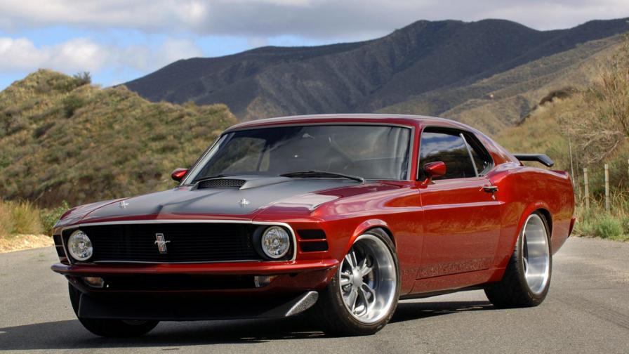 Форд, мустанг, мощный автомобиль, красный, вид сбоку, раритет, Ford Mustang, обои, картинки