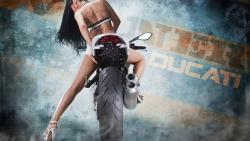 Фото девушки на мотоцикле