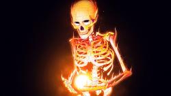 Фэнтези скелет в огне заставки на рабочий стол скачать