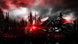 Широкоформатные обои с девушкой на мотоцикле