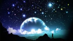 Яркое ночное небо 3D