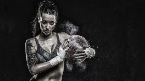 взгляд, татуировка, баскетбол, мяч