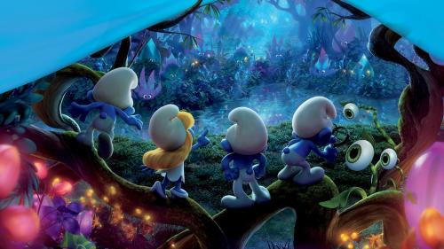 мультфильм, смурфики, смурфы, синие, затерянная деревня, смурфетта, растяпа, благорозумник, HD обои, фото