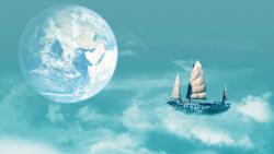 парусник, плавающий на облака