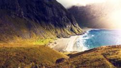 побережье, горы, морское побережье, морской берег, море обои HD