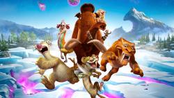 постер, герои, Ледниковый период, мультфильм, Мэнни, Сид, Диего, Элли, Крэш, Эдди, астероид, снег, ленивец