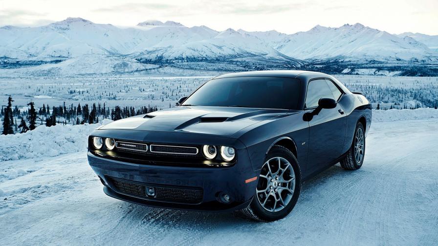 2017 Dodge Challenger GT AWD спорткар на снегу обои HD