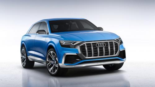 2018 Audi Q8 SUV синий внедорожник обои бесплатно