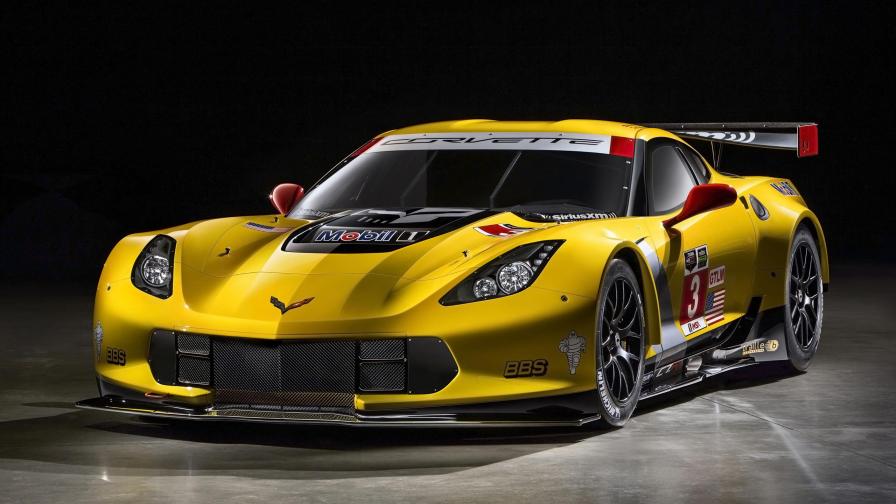 Chevrolet Corvette C7.R желтый спорткар