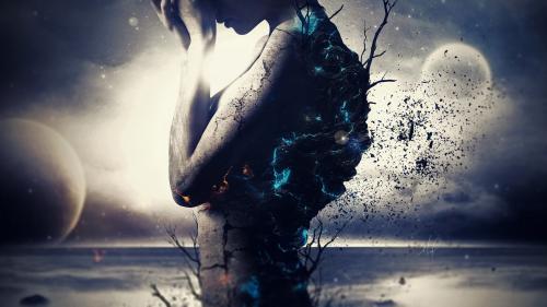 darkness, Даркнесс, девушка, луна, озеро, ночь, сумрак, картинки