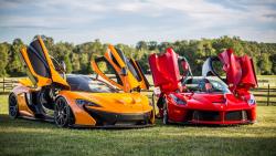 Ferrari LaFerrari vs. McLaren P1 крутые балиды суперкары обои HD 