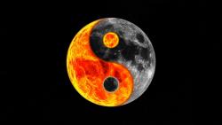 HD обои ин-янь солнце и луна